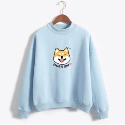 shiba inu dog hoodie in blue