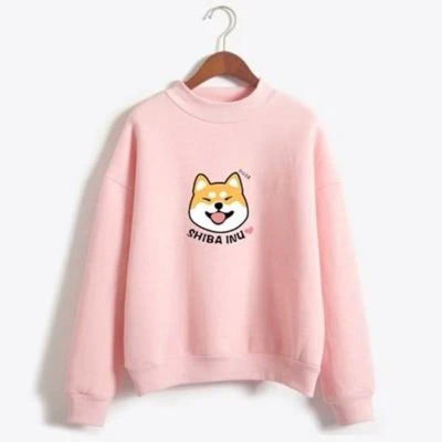 shiba hoodie amazon with shiba inu love written on front in pink