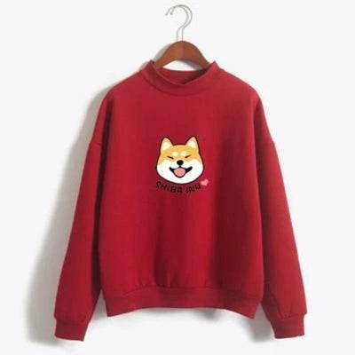 shiba hoodie in red