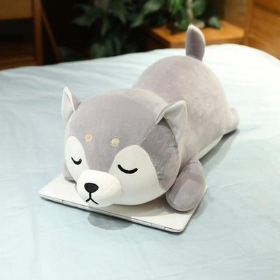 kawaii fat shiba inu plush with its eyes closed