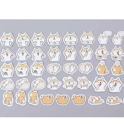 much like corgi stickers, here are rows of shiba stickers