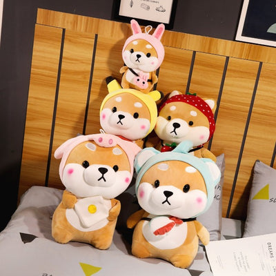 5 stacked on top of each other shiba cuties