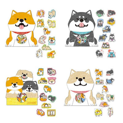 orange, gray, black shiba inu stickers