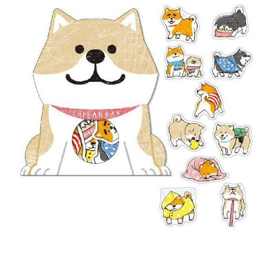 light brown shiba set of stickers