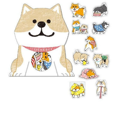 light brown shiba set of stickers