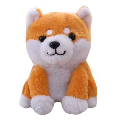 Shiba inu mimic toy orange on a white background
