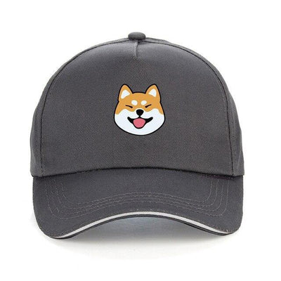 Gray cap with a shiba with large ears