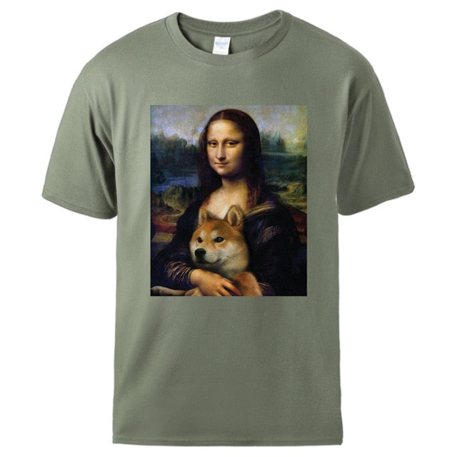 Grey shiba top with the monalisa