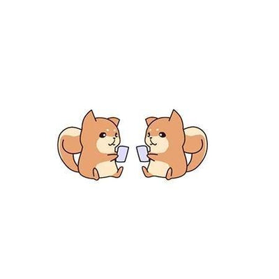 Earring design of shibas playing cards