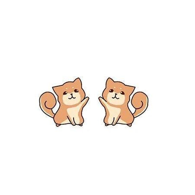 Shiba design for earings with them dancing