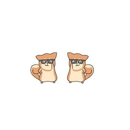 Shiba inu dogs with glasses looking cool earrings