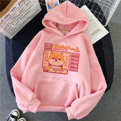 Pink shiba sweater, with a shiba design