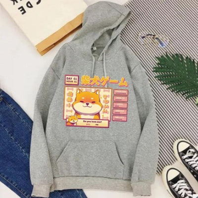 Shiba hoodie sweater in grey