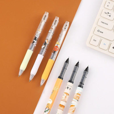 6 pens with shibas on the lower part of the pen