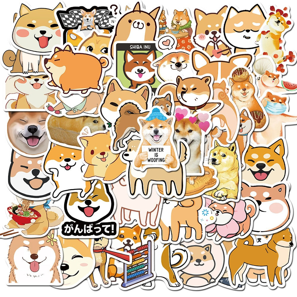 Shiba Inu Dog Car Sticker Decal - 12cm Cute Pet Animal Bumper Laptop Vinyl Decal