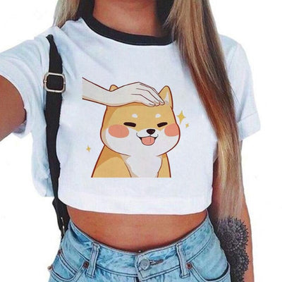 Shiba inu dog on a crop top