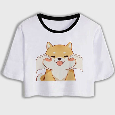 2021 Cute Japanese Shiba Inu Crop Top