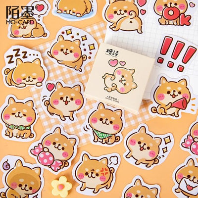 Shibas in sticker form with unique forms