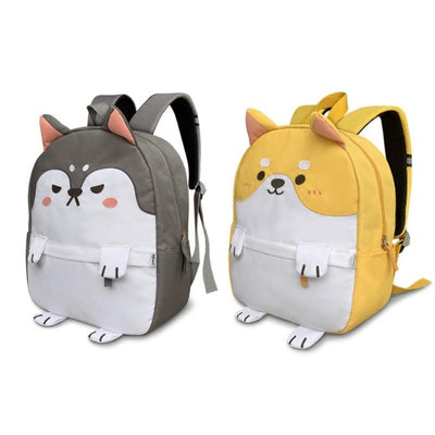 Yellow and gray shiba shaped bags