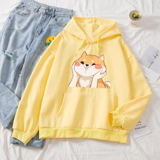 Kawaii Womans Shiba Inu Hoodie