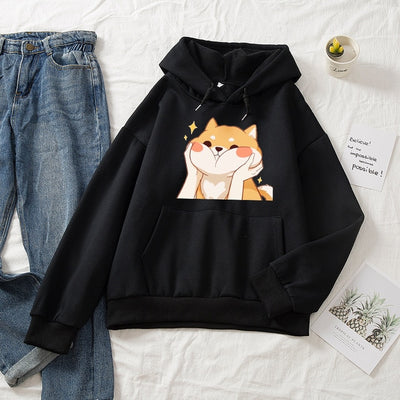 black shiba inu hoodie