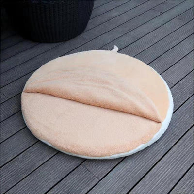 The shiba blanket bed on a wooden floor