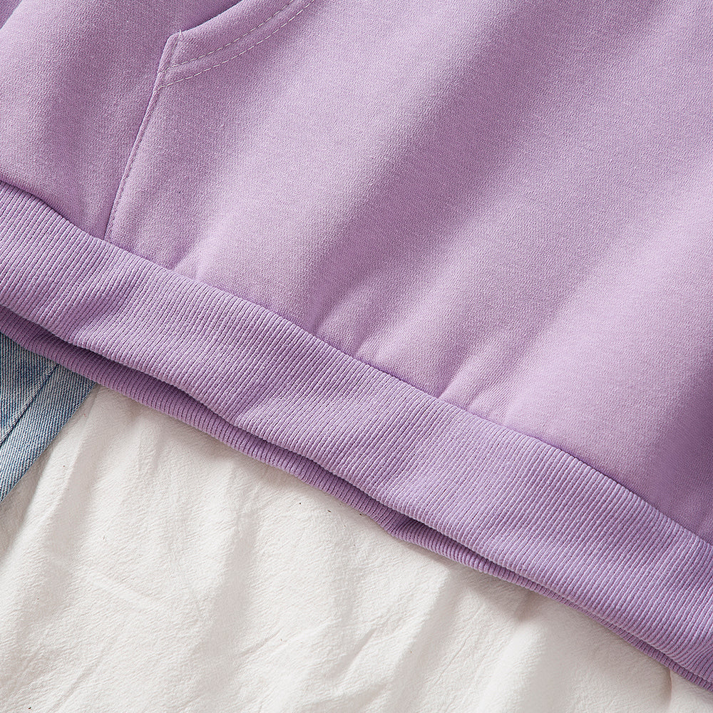 Purple close up of the hoodie