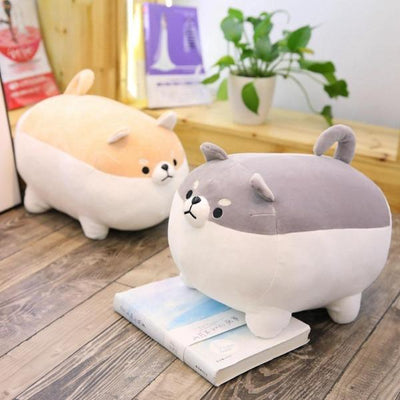 two angry chonky plushies looking out into the distance aliexpress shiba inu