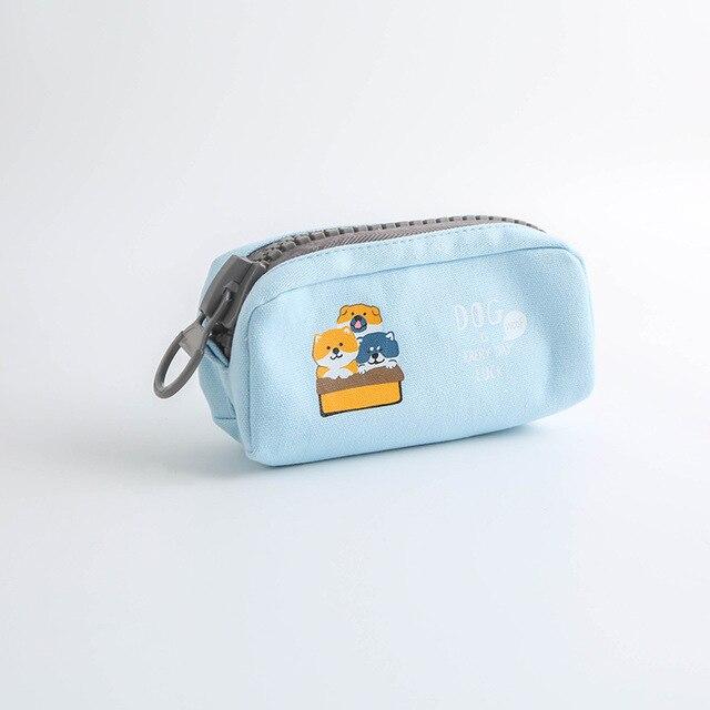 Light blue pen bag with big zip